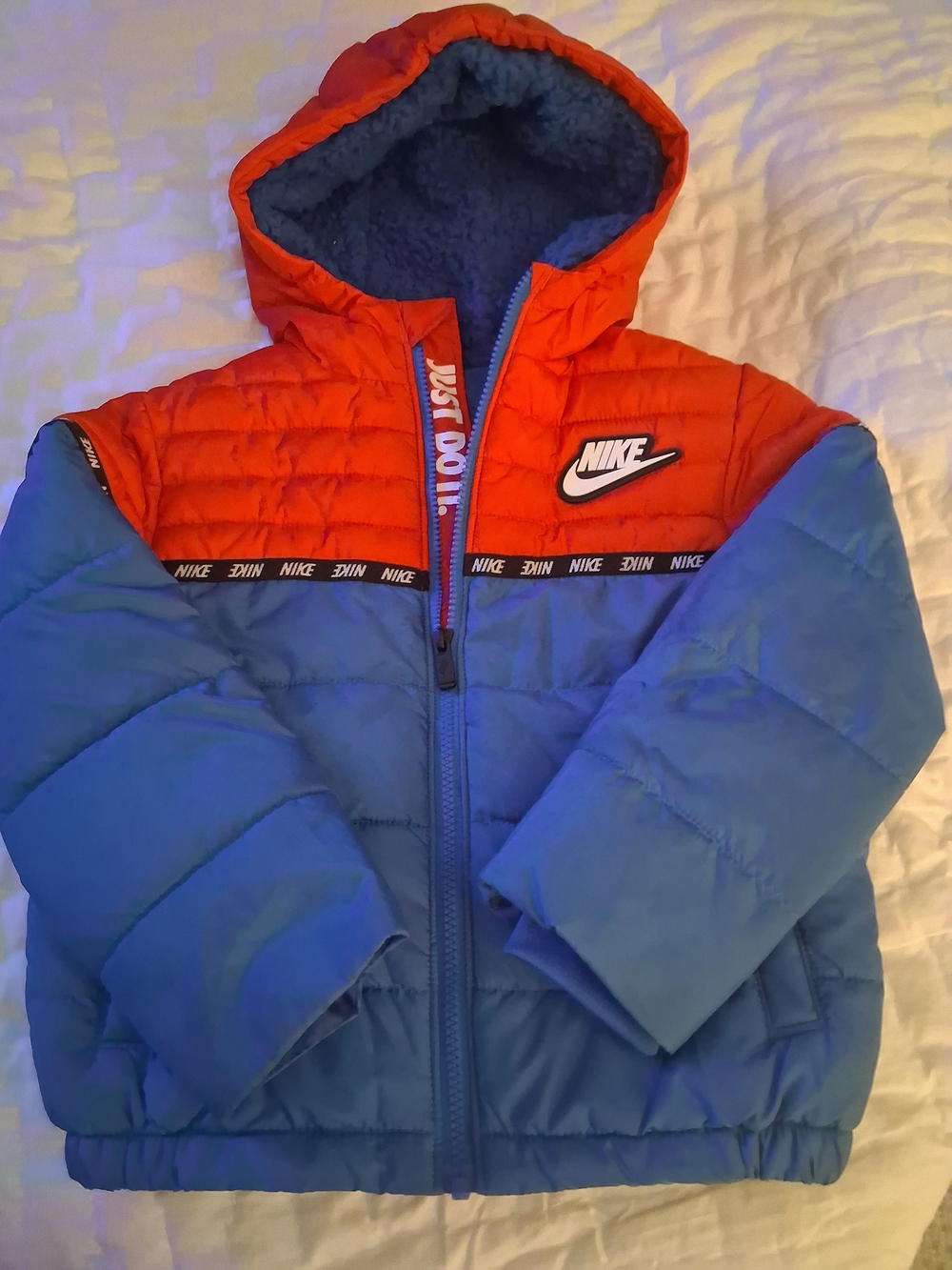 Nike Kids' Blue & Red Insulated Hooded Jacket